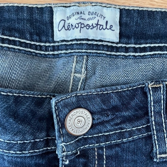 Aeropostale Chelsea boot cut blue denim jeans 5/6 short - Picture 7 of 8